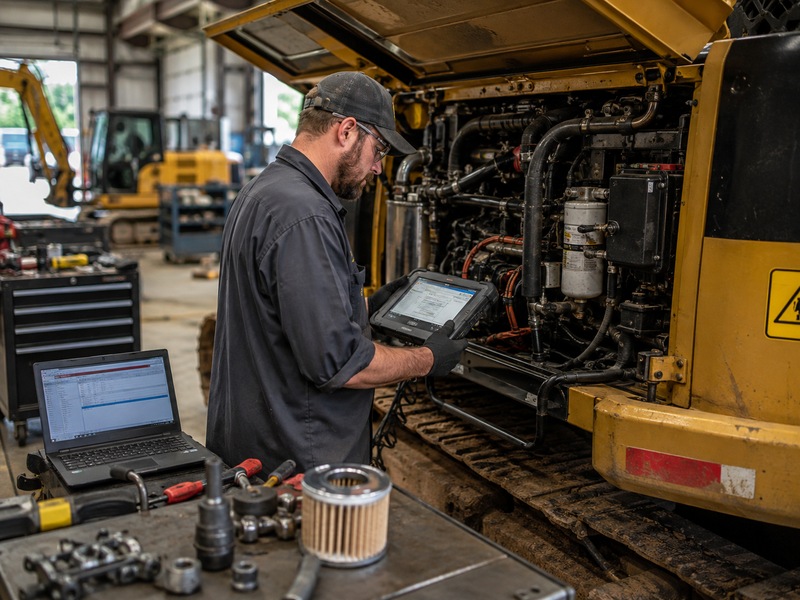 Excavator arm cylinder repair